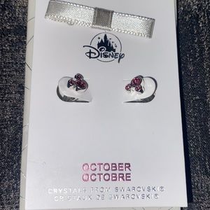 Mickey Mouse Crystal Birthstone Earrings for the month of OCTOBER